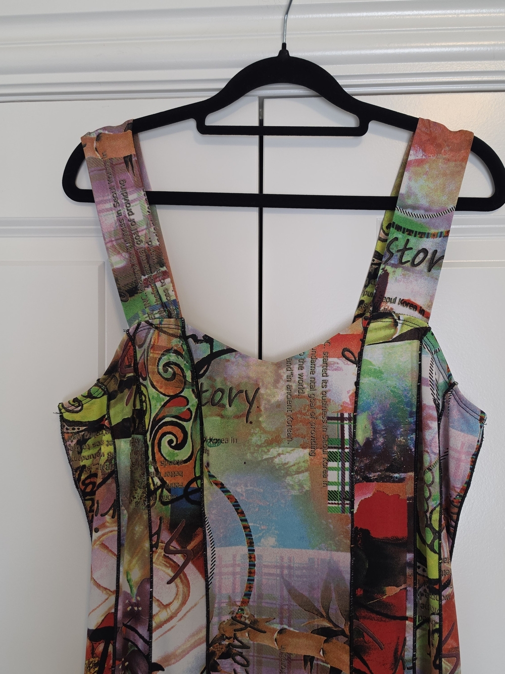 VINTAGE CLIENTELE ABSTRACT ART PRINT FLARED MIDI SUNDRESS SIZE L - Picture 2 of 7